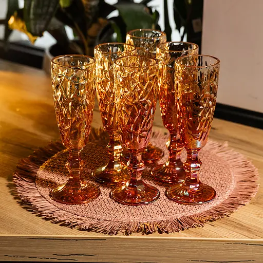 Набор бокалов для шампанского 6 штук 160 мл подарочные бокалы для шампанского на ножке фужеры для игристых вин Yiwu HP-20 - фото 2