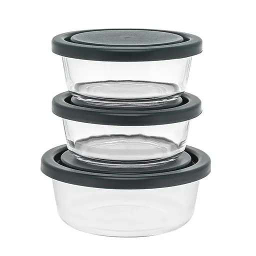 Набор контейнеров емкостей для еды из стекла с крышками 3 шт., S&T Прозрачный 87093 - фото 5