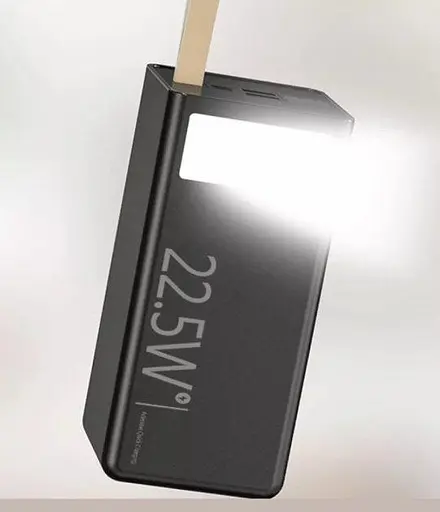 Зовнішній акумулятор Повербанк 50000 mAh WUW Y500 22.5W з ліхтариком (Black&White) - фото 2