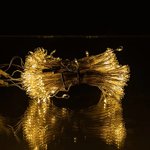 Новорічна гірлянда кімнатна штора Garlando D600LED3MY 3х3 м 600 LED Хвойна лапа Жовте світло  - фото 4