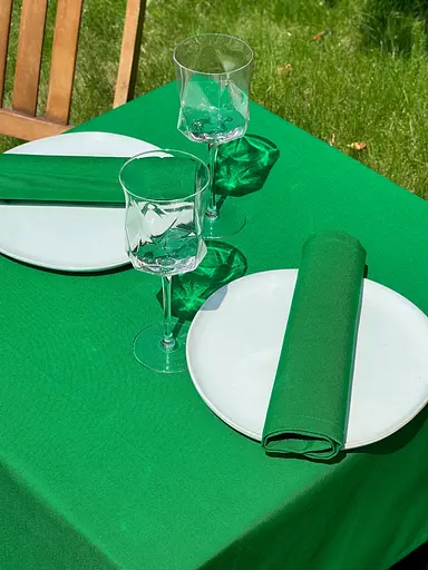 Водовідштовхувальна скатертина Зелений однотон 140х140 см (+ 2 серветки 30х40) - фото 5