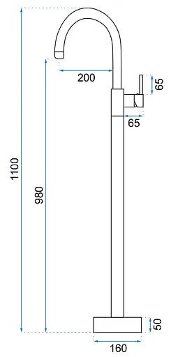 Змішувач для умивальника Rea Ortis black чорний високий REA-B4891 Чорний - фото 2