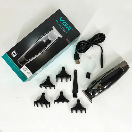 Тример для бороди VGR VOYAGER PROFESSIONAL TRIMMER универсальний тример для стрижки волосся, машинка для стрижки аккумуляторна, тример для гоління
 - фото 5