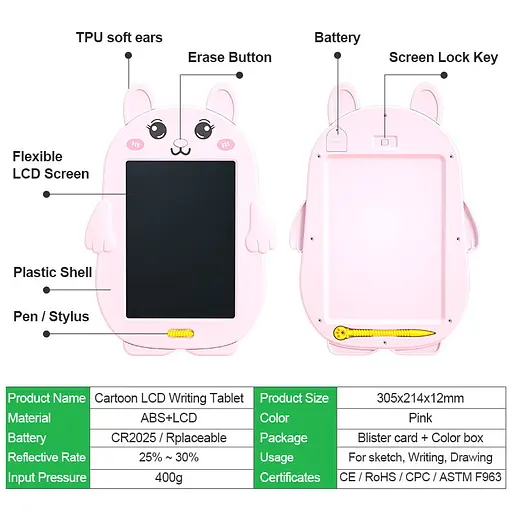 Планшет для малювання Animals 8,5 дюймів Rabbit - фото 5