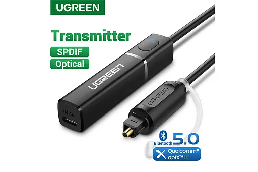 Аудио кабель-адаптер Ugreen bluetooth 5.0 Transmitter Audio Adapter (50213) - фото 2