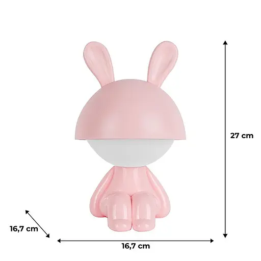 Світильник-нічник Kite LED з акумулятором Cute Bunny рожевий (K25-316-1-2) - фото 5
