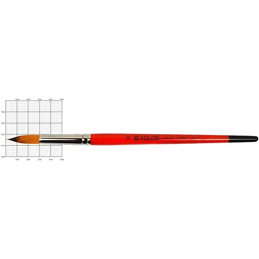 Пензель синтетика кругла Carrot 1097R №10 коротка ручка Kolos