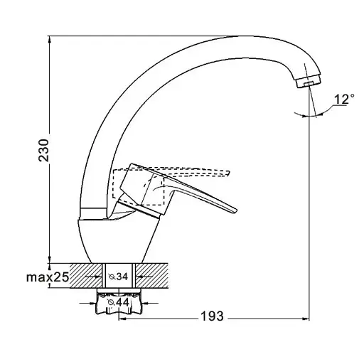 Змішувач для кухні Zegor YUB4-A181KS одноважільний Бежевий 30412 - фото 4