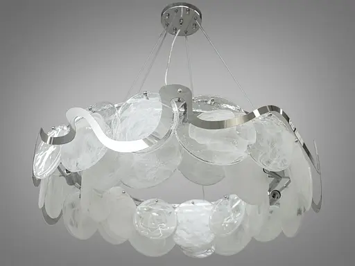 Экстравагантная люстра подвес с круглыми стеклянными элементами на 10 ламп, - фото 2