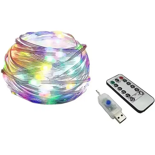 Уличные гирлянды Sun Lamp 10 м 100 лед RGB USB с пультом ДУ светодиодные наружные садовые фонари