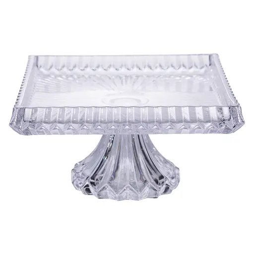 Фруктовница на ножке Yiwu прямоугольная из толстого стекла HP-19-147 - фото 3