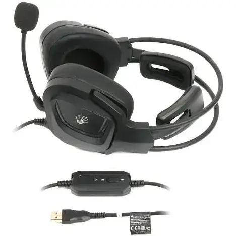 Навушники Bloody G575 Black USB Hi Fi 7.1 віртуальний звук RGB підсвічування накладні кабель 2 м - фото 5