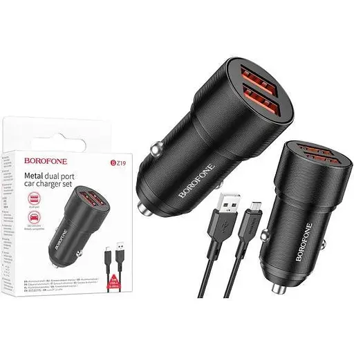 Зарядное устройство Borofone BZ19 Micro 2 x USB/2.4 A