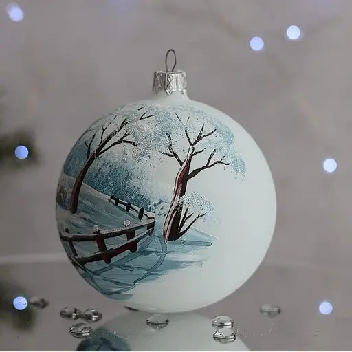 Ялинкова прикраса Санта Шоп Будинок на пагорбі скло (7806723367559) - фото 2