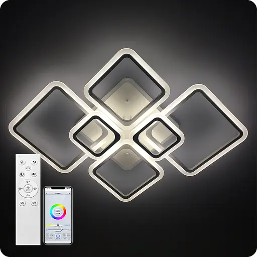 Люстра світлодіодна 517 Light 3color з пультом 150Вт Білий (01756) - фото 1