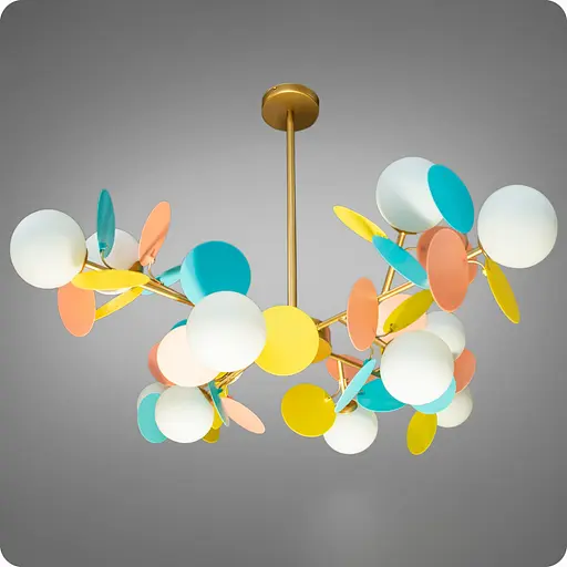 Люстра подвесная 517 Dlight на 12 ламп Золото-Цветной (01674) - фото 1