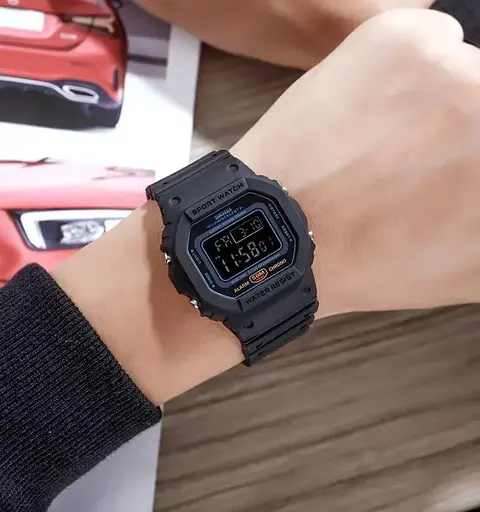 Мужские наручные электронные часы Skmei 1628 Черный с черным - фото 3