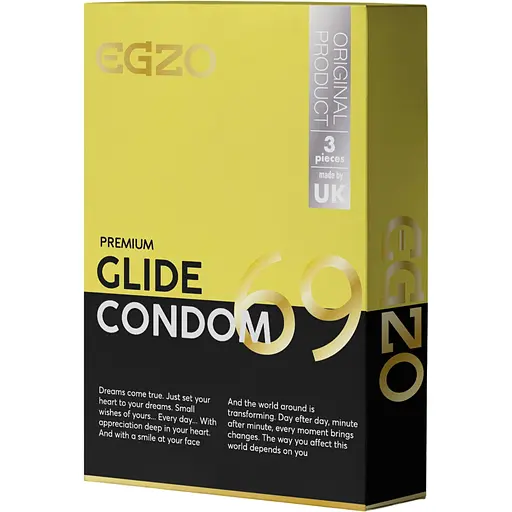 Презервативи в рясній смазці Egzo Glide №3, Телесный
