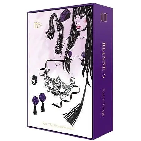 Подарунковий набір Rianne S Ana's Trilogy Set III: ерекційне кільце, ажурна маска, пестис, батіг - фото 9
