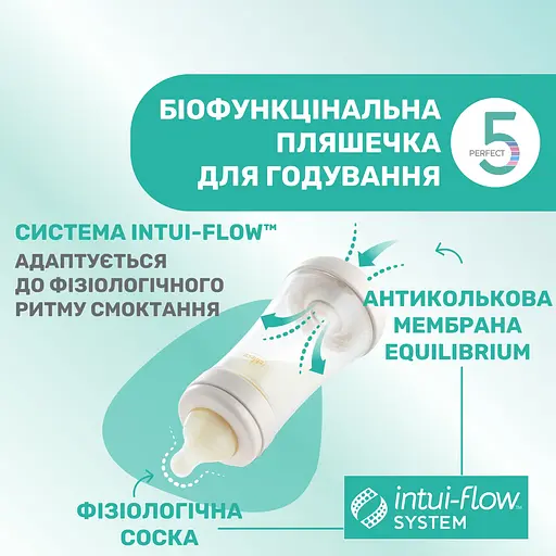 Бутылка для кормления Chicco Perfect 5 пластиковая с силиконовой соской 4+ месяца серый 300 мл (20235.32.40) - фото 4