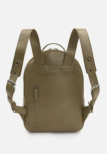 Кожаный рюкзак Groove M оливковый - фото 4