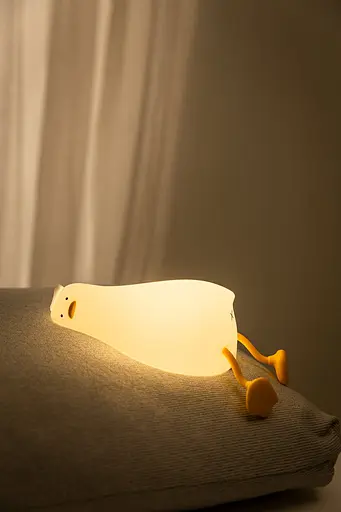 Силиконовый ночник "Лежащая утка" с подставкой для телефона