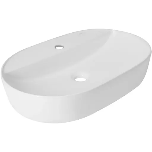 Раковина накладна Qtap Scorpio 600х400х120 мм, White, овальна, без донного клапана QT14118045W - фото 1