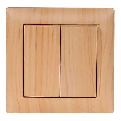 Выключатель двойной Primera 3803 сосна (LUXEL)  - фото 1