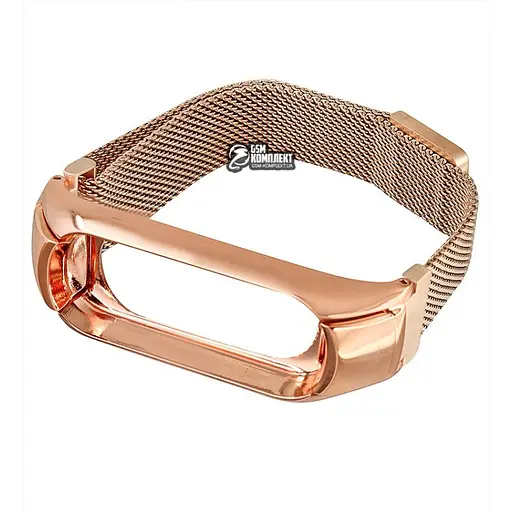 Ремінець для фітнес-браслета Boorui для Xiaomi Mi Band 5 і 6 міланська петля рожеве золото - фото 2