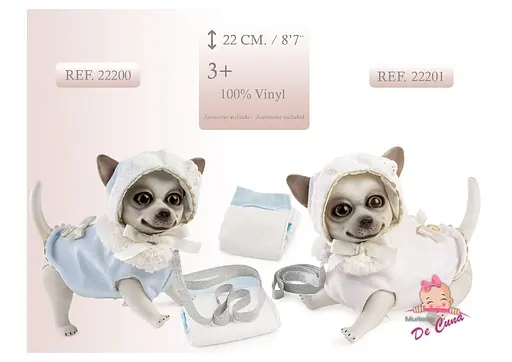 Лялька Munecas De Cuna Цуценя Чихуахуа у блакитному 22 см (B22200) - фото 2