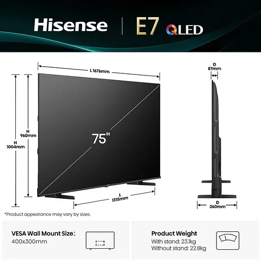 LED-телевізор Hisense 75E7Q - фото 3