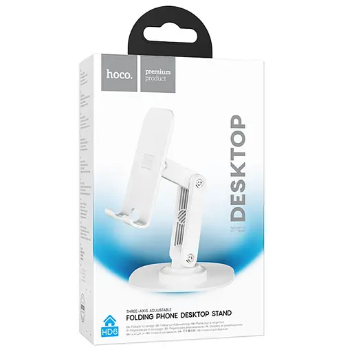 Тримач для телефону Hoco HD6 Winner dual-axis rotating White - фото 4