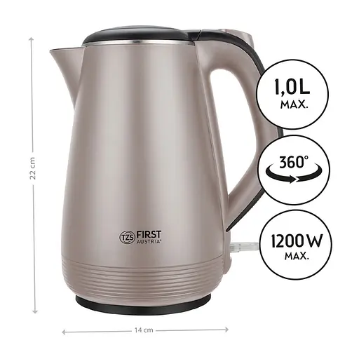 Чайник First Austria FA-5407-4-GR 1 л двойные стенки - фото 8