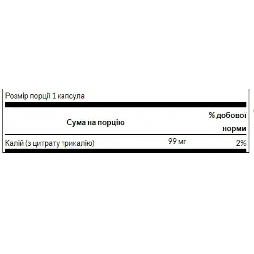 Калій Цитрат Swanson Potassium Citrate 99 mg 120 caps (1086-100-12-6334645-20) - фото 2