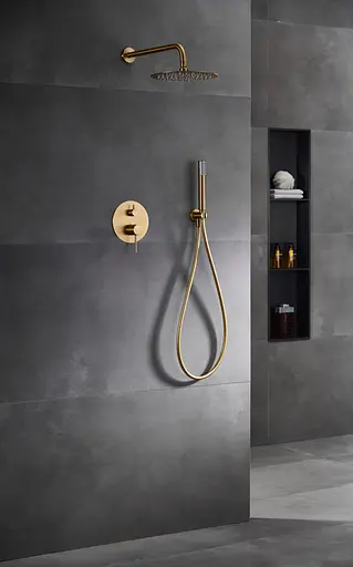 Душова система прихованого монтажу Imex Monza PVD матове золото GPM039/OC, Золотий - фото 2