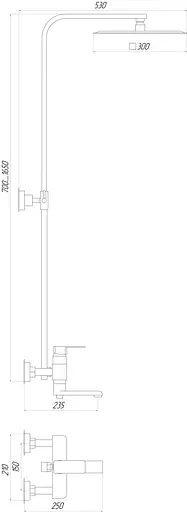 Душова система Globus Lux VAN-GLM0007, Хром - фото 5