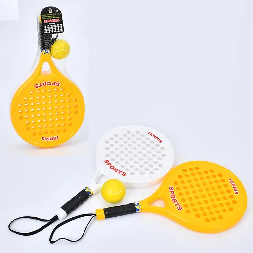 Набір дитячих ракеток, 2 шт. 39 см, фомовий м’яч 6 см, у сітці - фото 2