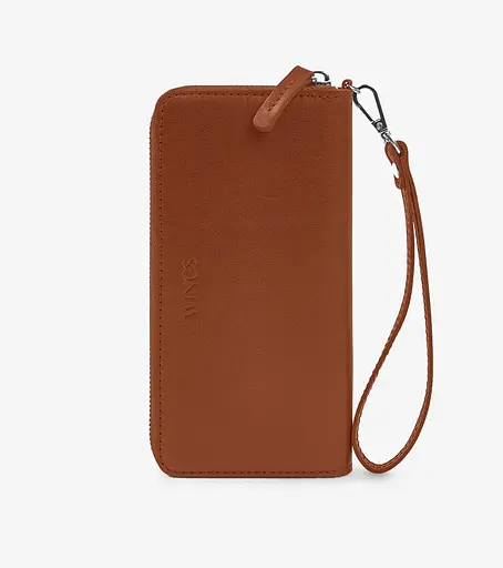 Кожаный портмоне на молнии Monik светло-коричневый - фото 1