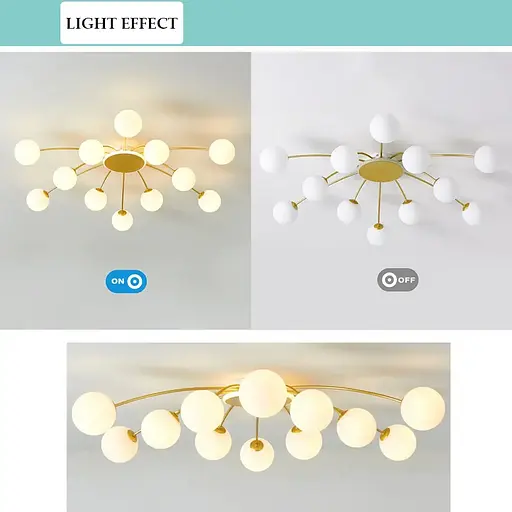 Светодиодная люстра Орбита 8618 (Золотая) на 10+1 плафонов - фото 4