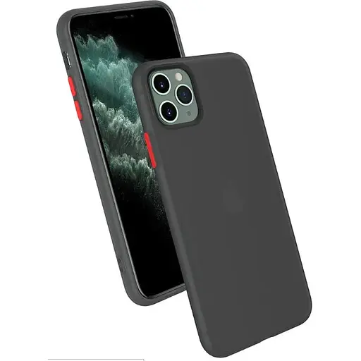 Чехол-накладка DK Silicone Matting Silk для Apple iPhone 11 Pro (black / red) - фото 4