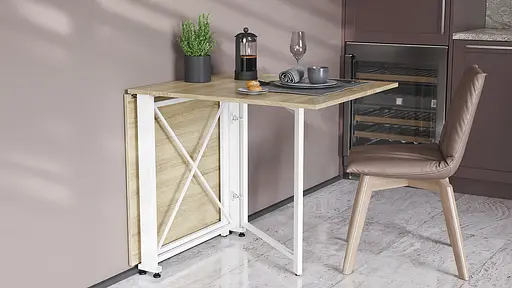Стіл-книга трансформер Оріон 2 Ferrum-decor 750x1520x730 Білий метал ДСП Дуб Сонома 16 мм (FRD-104593) - фото 4