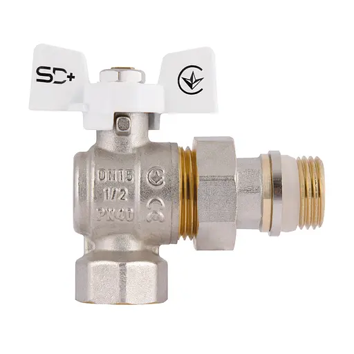 Кран кульовий з американкою SD з антипротіканням кутовий 1/2"зв PN40 SD901NW15PN40 - фото 4