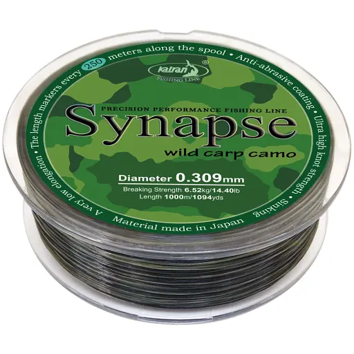 Волосінь Katran Synapse Wild Carp Ca мo 1000 м (dark ca мo) 0.309 мм 14.4 lb