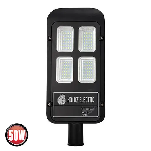 Прожектор Horoz Electric Laguna-50 50W светодиодный, уличный с солнечной панелью 6400K черный - фото 2