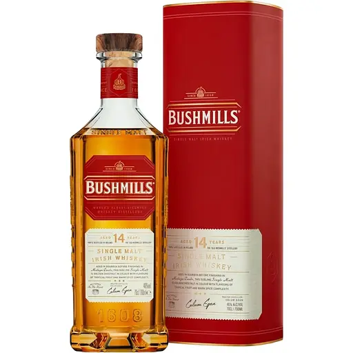 Виски Bushmills Single Malt Malaga 14 YO 40% 0.7 л в подарочной упаковке - фото 1