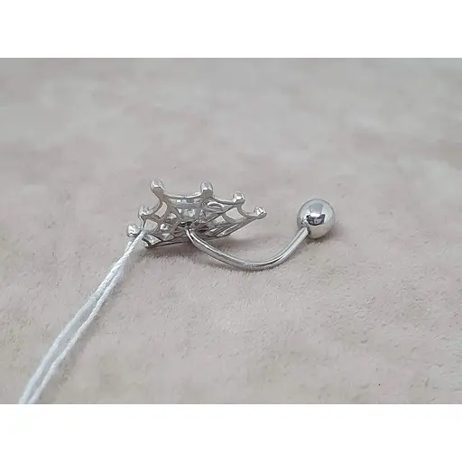 Срібна сережка для пірсингу пупка Ірій. 6008 - фото 2