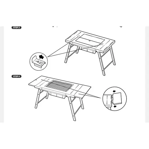 Стіл для барбекю Naturehike CNK2350CF018 сталевий Чорний - фото 2