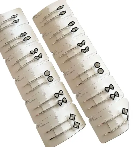 Заколки для волосся різні фігурки в асортименті з камінням набір 24 шт - фото 1