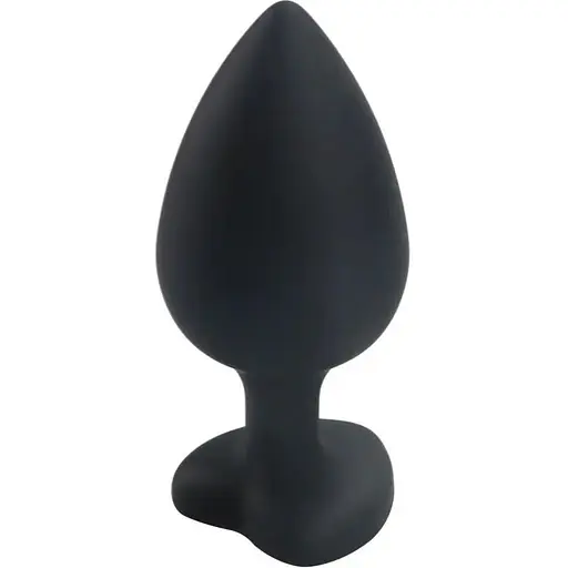 Силіконова анальна пробка з кристалом SKN-KSIL-05M (розмір M), Чорний / Белый - фото 3