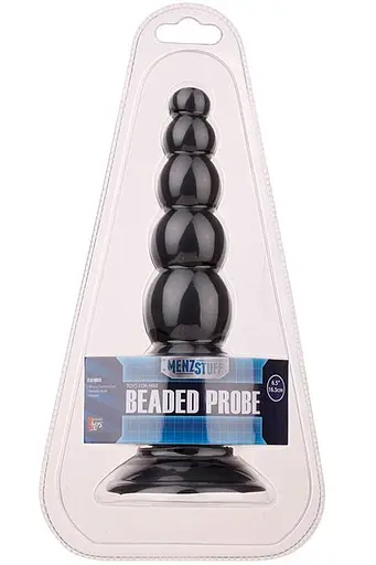 Анальна пробка Menz Stuff Beaded Probe 16.5 см (чорний) - фото 3